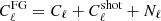 $ C_\ell^{\rm FG} = C_\ell + C_\ell^{\rm shot} + N_\ell $