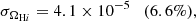 $$ \begin{aligned} \sigma _{\Omega _{\mathrm{H}i }}&= 4.1\times 10^{-5} \quad (6.6\%), \end{aligned} $$