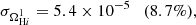 $$ \begin{aligned} \sigma _{\Omega _{\mathrm{H}i }^1}&= 5.4\times 10^{-5} \quad (8.7\%), \end{aligned} $$