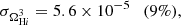 $$ \begin{aligned} \sigma _{\Omega _{\mathrm{H}i }^3}&= 5.6\times 10^{-5} \quad (9\%), \end{aligned} $$
