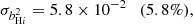 $$ \begin{aligned} \sigma _{b_{\mathrm{H}i }^2}&= 5.8\times 10^{-2} \quad (5.8\%), \end{aligned} $$