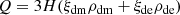 $$ \begin{aligned} Q = 3H(\xi _{\rm dm}\rho _{\rm dm} + \xi _{\rm de}\rho _{\rm de}) \end{aligned} $$
