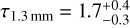 ${\tau _{1.3\,{\mathop{\rm m}\nolimits} {\rm{m}}}} = 17_{ - 0.3}^{ + 0.4}$