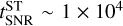$t_{{\rm{SNR}}}^{{\rm{ST}}} \sim 1 \times {10^4}$