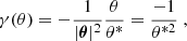 $$ \begin{aligned} \gamma (\theta )=-{1\over |{\boldsymbol{\theta }}|^2} {\theta \over \theta ^*} ={-1\over \theta ^{*2}}\;, \end{aligned} $$