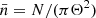 $ \bar n=N/(\pi \Theta^2) $