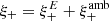 $ \xi_+=\xi_+^{E}+\xi_+^{\rm amb} $