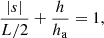 $$ \begin{aligned} \dfrac{|s|}{L/2}+\dfrac{h}{h_\mathrm{a} }=1, \end{aligned} $$