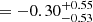 $ = -0.30^{+0.55}_{-0.53} $