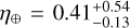 ${\eta _ \oplus } = 0.41_{ - 0.13}^{ + 0.54}$