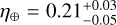 ${\eta _ \oplus } = 0.21_{ - 0.05}^{ + 0.03}$
