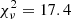 $ \chi_{\nu}^2 = 17.4 $