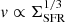 $ v \propto \Sigma_{\mathrm{SFR}}^{1/3} $