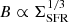 $ B\propto \Sigma_{\mathrm{SFR}}^{1/3} $
