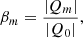 $$ \begin{aligned} \beta _m = \frac{\vert Q_m \vert }{\vert Q_0 \vert }, \end{aligned} $$