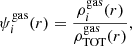 $$ \begin{aligned} \psi ^\mathrm{gas}_{i} (r) = \frac{\rho _{i}^\mathrm{gas}(r)}{\rho _{\rm TOT}^\mathrm{gas}(r)}, \end{aligned} $$
