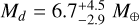 ${M_d} = 6.7_{ - 2.9}^{ + 4.5}{M_{ \oplus - }}$