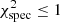 $ \chi ^2_{\rm spec} \leq 1 $