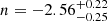 $ n = -2.56^{+0.22}_{-0.25} $