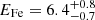 $ E_{\mathrm{Fe}}=6.4_{-0.7}^{+0.8} $