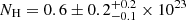 $ N_{\mathrm{H}}=0.6\pm0.2_{-0.1}^{+0.2}\times10^{23} $