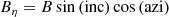 $$ \begin{aligned} B_\eta&= B\sin {\mathrm{(inc)} \cos {\mathrm{(azi)} }} \end{aligned} $$