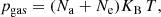 $$ \begin{aligned} p_{\rm gas} = (N_{\rm a} + N_{\rm e}) K_{\rm B}\,T, \end{aligned} $$
