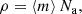$$ \begin{aligned} \rho = \langle m \rangle \, N_{\rm a}, \end{aligned} $$