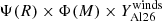 $ \Psi(R)\times\Phi(M)\times Y_{\mathrm{Al26}}^{\mathrm{winds}} $