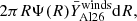 $ 2 \pi R \Psi(R) \bar Y_{\mathrm{Al26}}^{\mathrm{winds}}\mathrm{d}R, $
