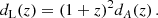 $$ \begin{aligned} d_{\rm L} (z)&=(1+z)^2 d_A(z) \,. \end{aligned} $$