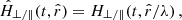 $$ \begin{aligned} {\hat{H}}_{\perp /\Vert }(t,\hat{r})&= H_{\perp /\Vert }(t,\hat{r}/\lambda ) \,, \end{aligned} $$
