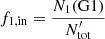 $$ \begin{aligned} f_{\rm 1,in}=\frac{N_{1}(\mathrm{G1})}{N^\prime _{\rm tot}} \end{aligned} $$