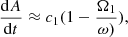$$ \begin{aligned} {\mathrm{d}A\over {\mathrm{d}t}}&\approx c_1(1-{\Omega _1\over {\omega })}), \end{aligned} $$