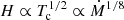 $ H \propto T_{\mathrm{c}}^{1/2} \propto \dot{M}^{1/8} $