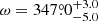 $ \omega = 347{{\overset{\circ}{.}}}0^{+3.0}_{-5.0} $