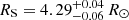 $ R_{\mathrm{S}} = 4.29^{+0.04}_{-0.06}\,R_\odot $