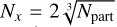 ${N_x} = 2{\root 3 \of {{N_{{\rm{part}}}}} ^{11}}$