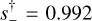 $s_ - ^\dag = 0.992$