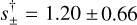 $s_ + ^\dag = 1.20 \pm 0.66$