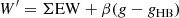 $$ \begin{aligned} W^\prime = \Sigma \mathrm{EW} + \beta (g-g_{\rm HB}) \end{aligned} $$