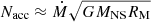 $ N_{\mathrm{acc}}\approx\dot{M}\sqrt{GM_{\mathrm{NS}}R_{\mathrm{M}}} $