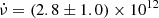 $ \dot{\nu}=(2.8\pm1.0)\times10^{12} $
