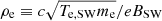 $ \rho_{\mathrm{e}} \equiv c\sqrt{T_{\mathrm{e,SW}} m_{\mathrm{e}}}/e B_{\mathrm{SW}} $