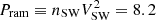 $ P_{\rm ram} \equiv n_{\rm SW}V^2_{\rm SW} = 8.2 $