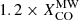 $ 1.2 \times X_\mathrm{CO}^\mathrm{MW} $