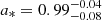 $ a_* = 0.99^{-0.04}_{-0.08} $
