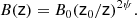 $$ \begin{aligned} B(\mathsf z ) = B_0 (\mathsf z _0 / \mathsf z )^{2\psi } . \end{aligned} $$