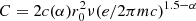 $ C=2c(\alpha)r_0^2\nu(e/2\pi mc)^{1.5-\alpha} $