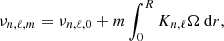 $$ \begin{aligned} \nu _{n,\ell ,m}=\nu _{n,\ell ,0} + m \int _0^R K_{n,\ell } \Omega \ \mathrm{d}r, \end{aligned} $$